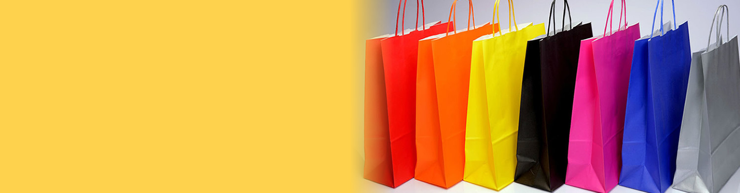 Sacolas de papel com alça coloridas Embala Gyn